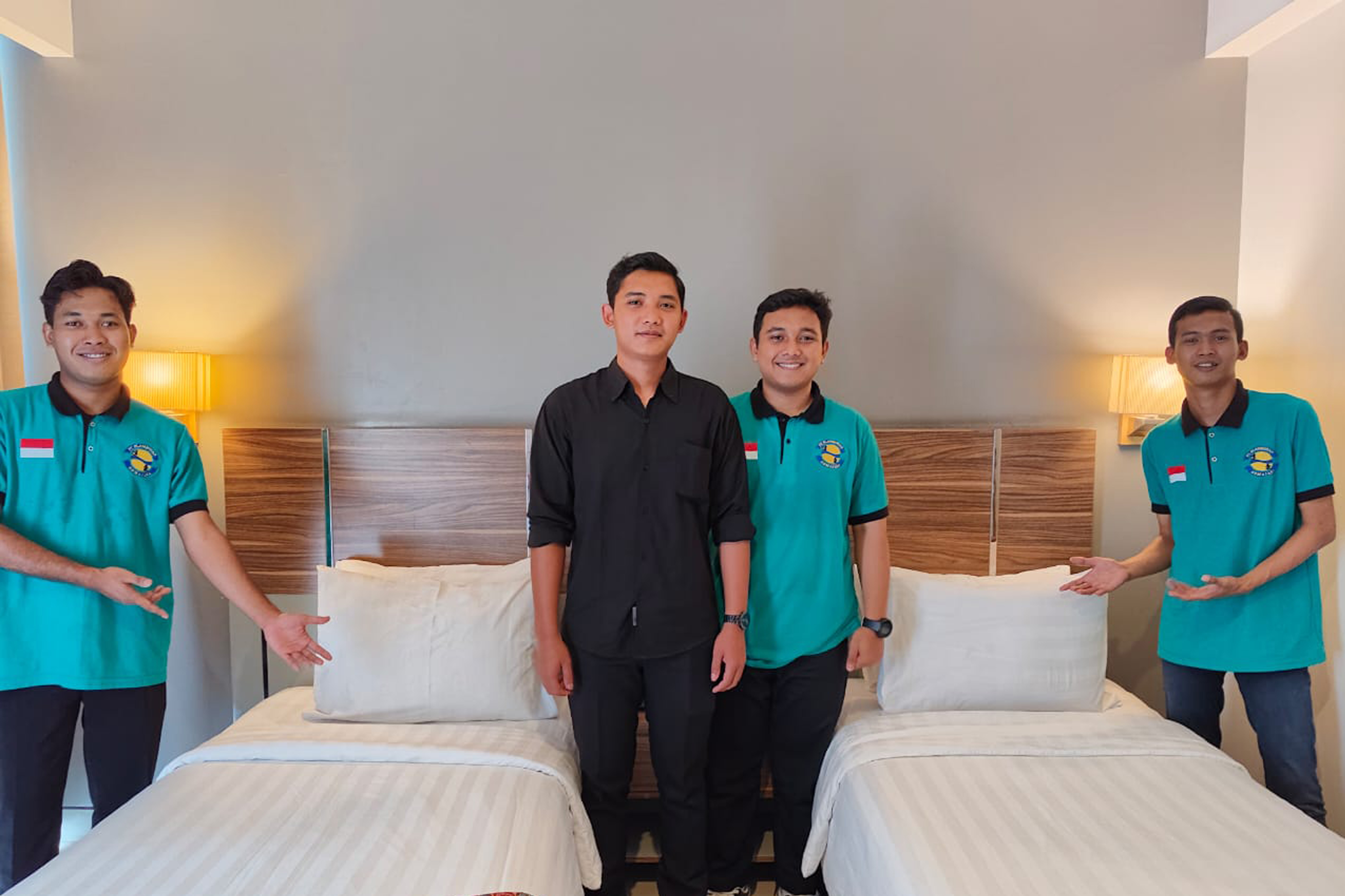 Students in hotel training